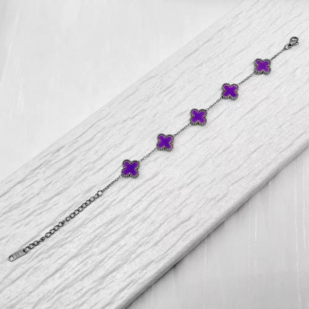 Módní náramek s řetízkem z titanové oceli ve tvaru jetele, luxusní dárek ke Valentýnu a ke Dni matek