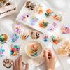 6pcs/1lot Kawaii Stationery Stickers Misty Colored Flower Stem Diary Decorative Mobile Stickers Scrapbooking DIY Craft Stickers