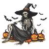 Halloween Witch Skeleton Pumpkin Bat Living Room Foyer Background Decor Stickers