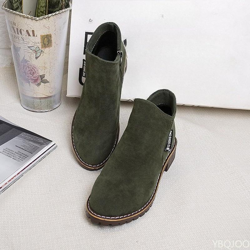 

Новые ретро короткие ботинки для женщин на толстом каблуке на плоской подошве с боковыми молниями простые удобные темпераментные женские туфли 38