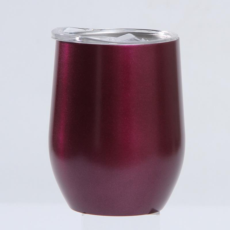 12oz Eierschalenförmiger U-förmiger Edelstahl-Vakuum-Weinbecher mit Bauchdesign