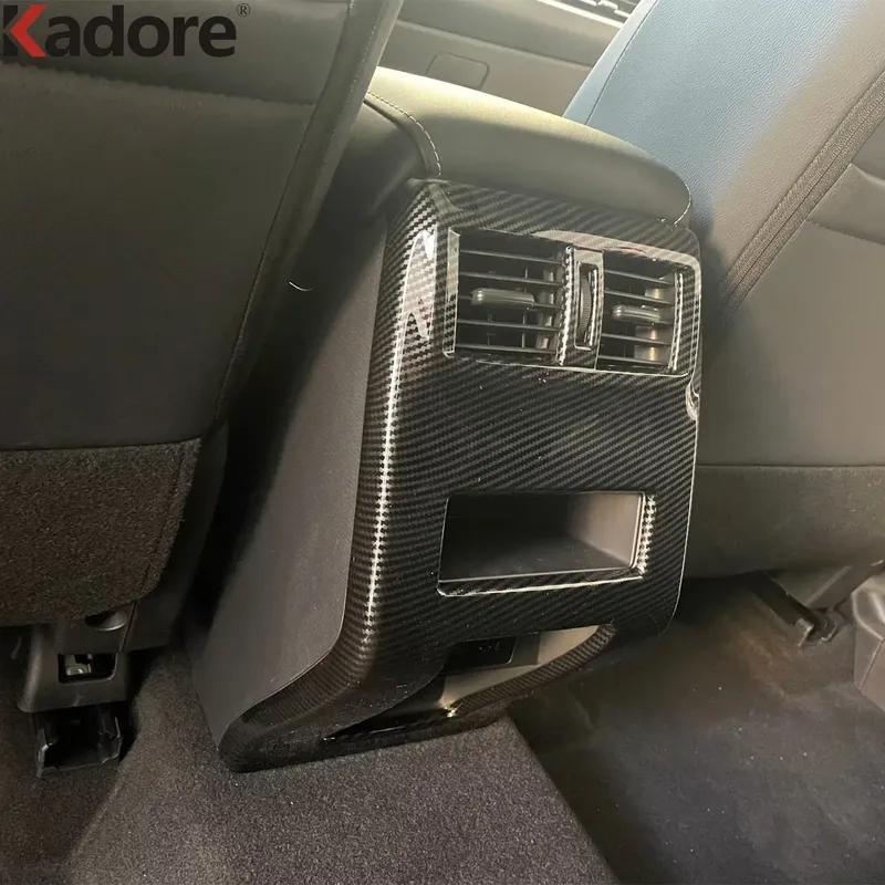 Car Rear Air Condition Vent Outlet Cover Trim For Mitsubishi Outlander 2024 2025 Carbon Fiber Interior Accessories