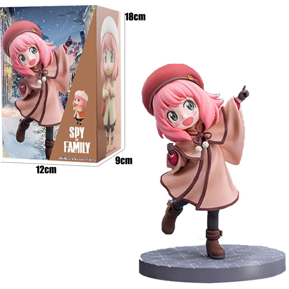 

New Anime Spy X Family CODE:White 14cm Toy PVC Anya Winter Clothing Detective Image Desktop Decorations Cute Gifts for Kids