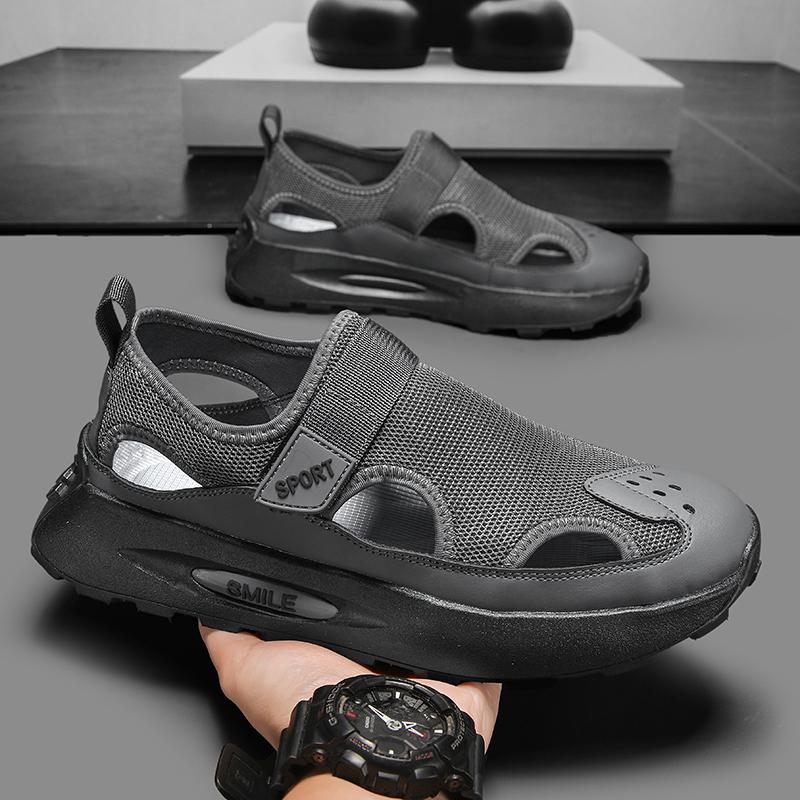 Sandals Men's Summer Outdoor Non-slip Wading Casual Sports Sandals Thick-soled Wear-resistant Driver Driving Hole Beach Shoes