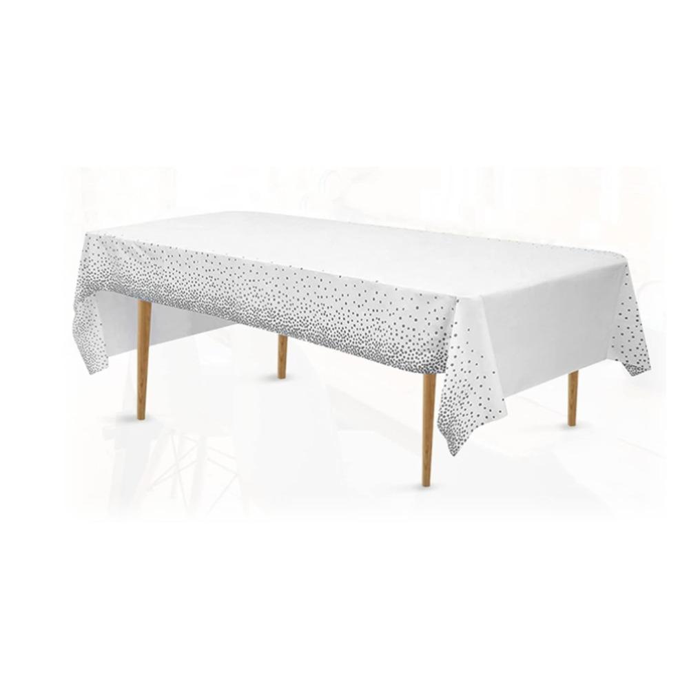 3pcs Waterproof Plastic Table Cover Oil Proof Rectangular Tablecloth For Parties