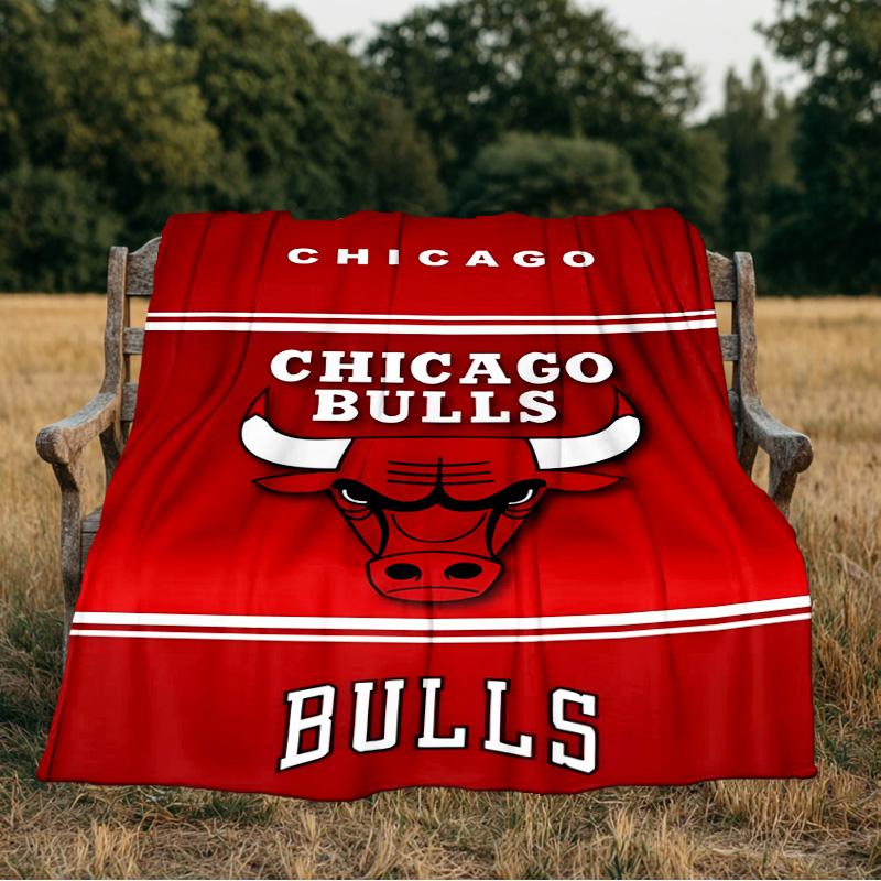 Red Bulls Basketball Blanket Flannel Throw for Sofa, Indoor, Camping, Living Room, Office, Chair, And Bed Soft Birthday Gift