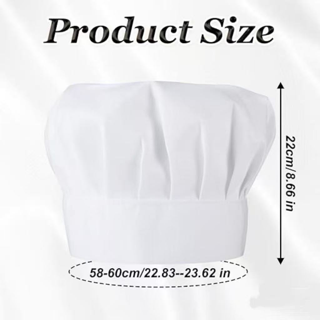 Chef Hat for Adult, Chef Hat for Women, Unisex Kitchen Gear for Adults, Elastic Adjustable Kitchen Cooking Baking Hat, Cooking Hat for Men and Women.