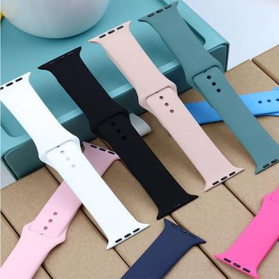 Soft Silicone Sports Band for Apple Watch 6 SE 5 4 3 2 1 38MM 42MM Bands Rubber Watchband Strap for Iwatch Series 5 4 40mm 44mm