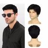 European and American Men's Wigs, Fashionable Skewed Bangs, Short Chemical Fiber Buttons, Net Full Headgear In Stock
