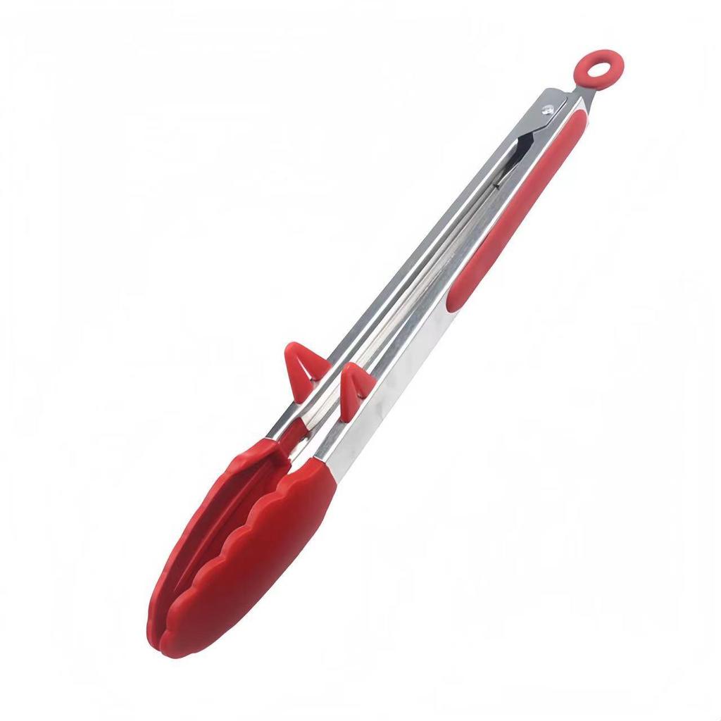 High-Temperature Resistant Stainless Steel Kitchen & BBQ Silicone Tongs for Steak and Bread