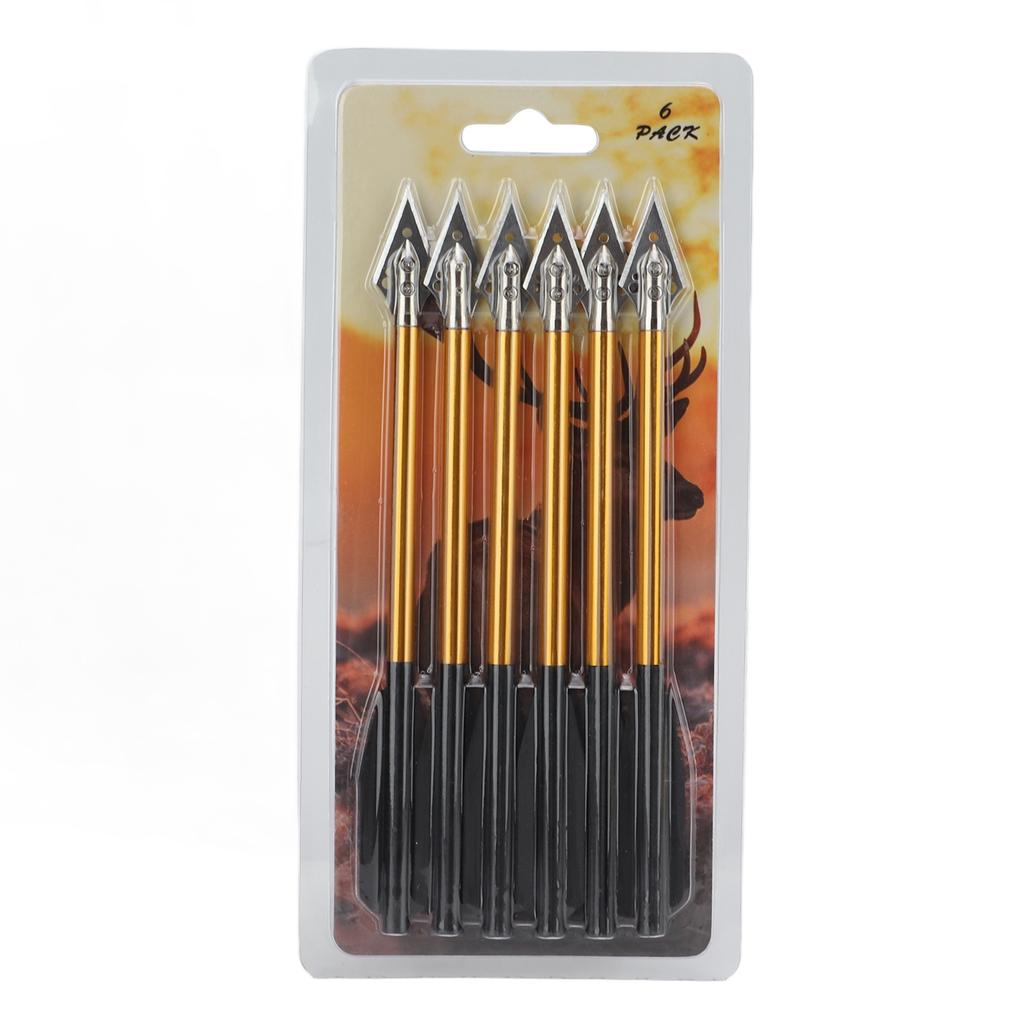6Pcs Arrows Double Screw Fixing Aluminum Alloy Shooting Bow Arrows Archery Accessory 6.75in