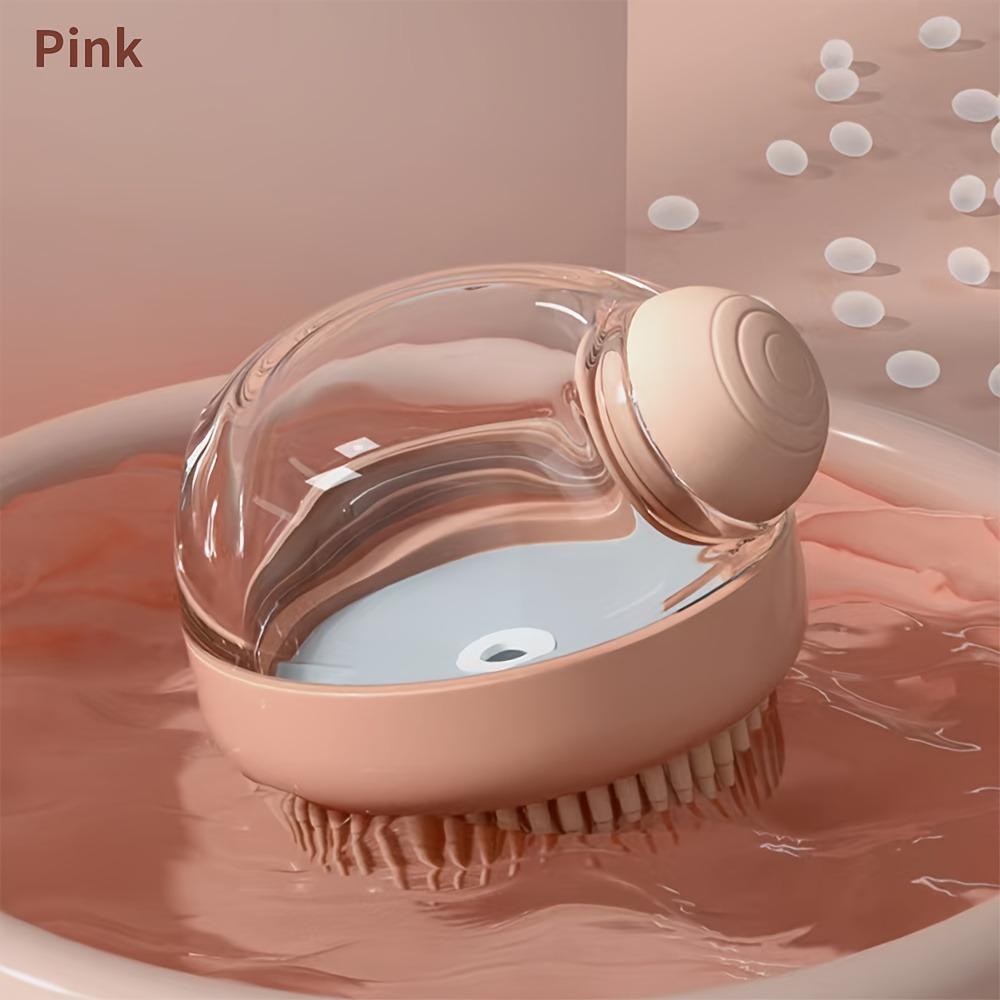 Soap Dispenser Pet Grooming Brush Silicone Bristle Shampoo Dog Brush Bathing Tool Haired Dogs