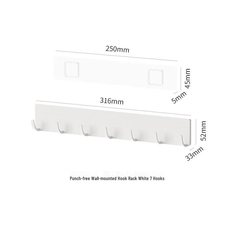 Punch-Free Bathroom Towel Hook Rack (2-Pack)