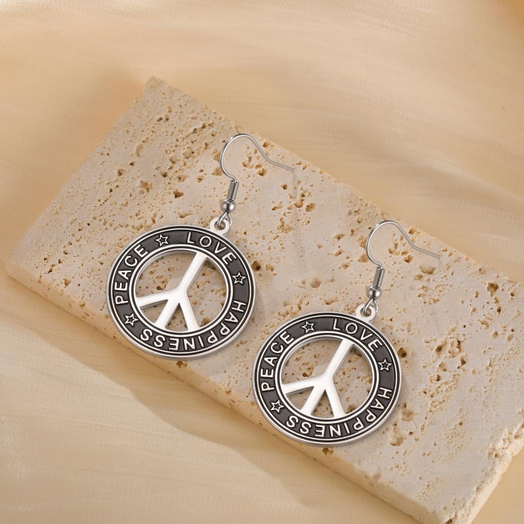 LIKGREAT Vredesteken Oorbellen Roestvrij Staal Oorbel Geluk Vrede Liefde Amulet Spirituele Sieraden Valentijnsdag Cadeau