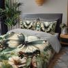 3Pcs Elegant Butterfly Floral Bedding Duvet Cover Set Botanical Butterfly Bedding Quilt Set Vintage Butterfly Themed Bed