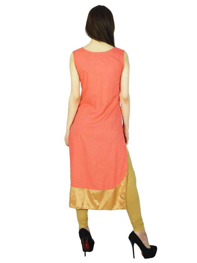 Phagun Bollywood Indian Pink Kurti Kurta Women Designer Casual Top Tunic
