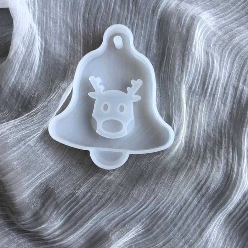 UV Crystal Epoxy Resin Mold Christmas Tree Bell Elk Pendant Silicone Mould Car Pendant Xmas Ornaments Resin Casting Mold
