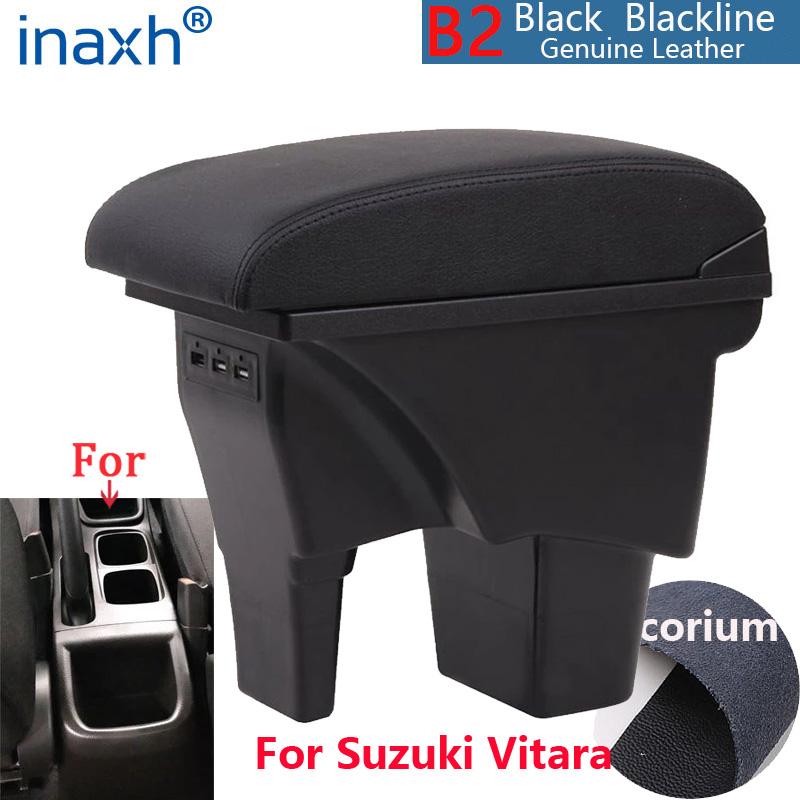 For Suzuki Vitara Armrest Box Central Storage Box Car Accessories Car Armrests USB LED Light Easy To Install