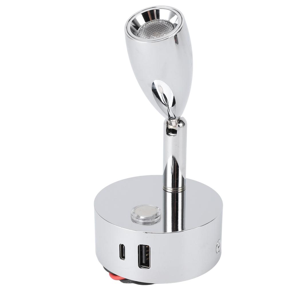 RV Reading Lamp USB Port Matte 3 Color Temperature Dimmable Touch Switch RV Reading Wall Sconce