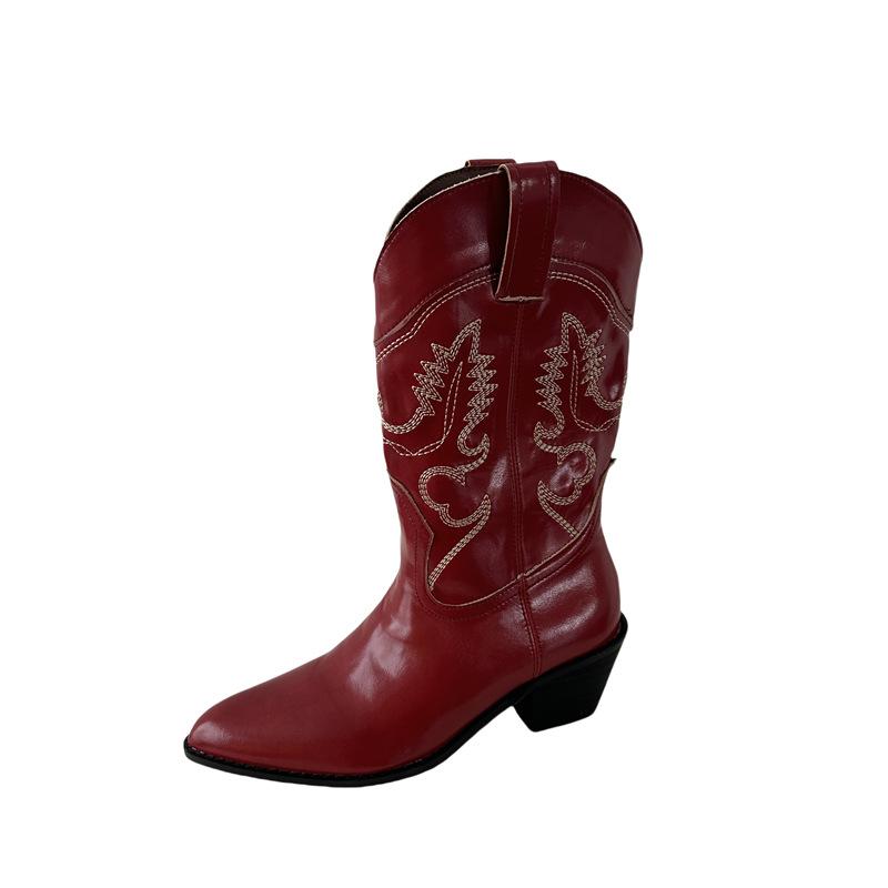 2025 New Fashion High Heel Medium Women's Boots Thick Heel Boots