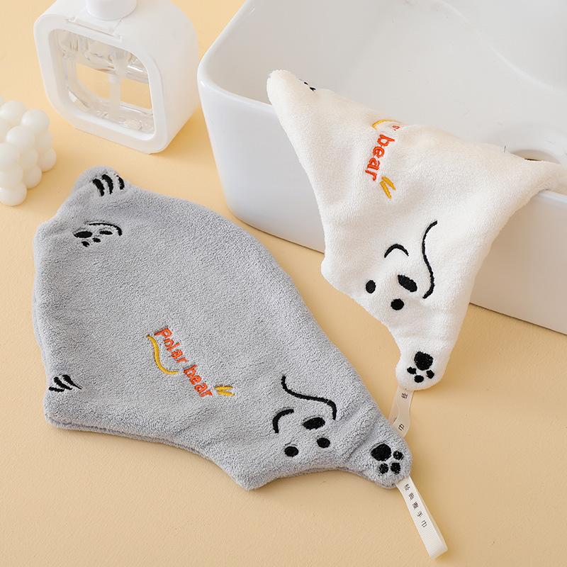 

Hanging Thickened Absorbent Cute Household Bathroom Hand Cloth білий