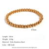 Simple Vintage Gold Silver Stainless Steel Elastic Bead Bracelet Punk Rock Style Party Accessories Jewelry