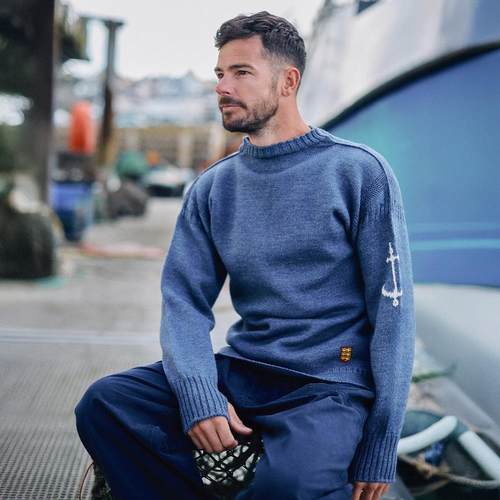 Geonjiulleunseu Fisherman Whole Garment Sweater - Caspian