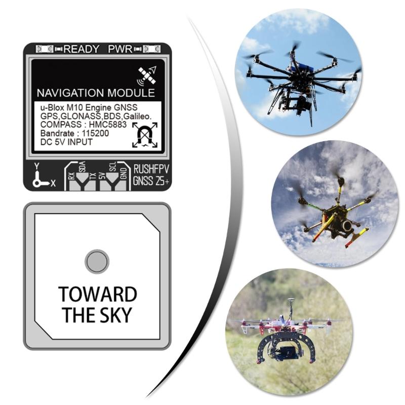 Advanced Drones Navigation Module 1HZ-10Hz Featuring Integrated Compass and Real Time FPV Data Transmission