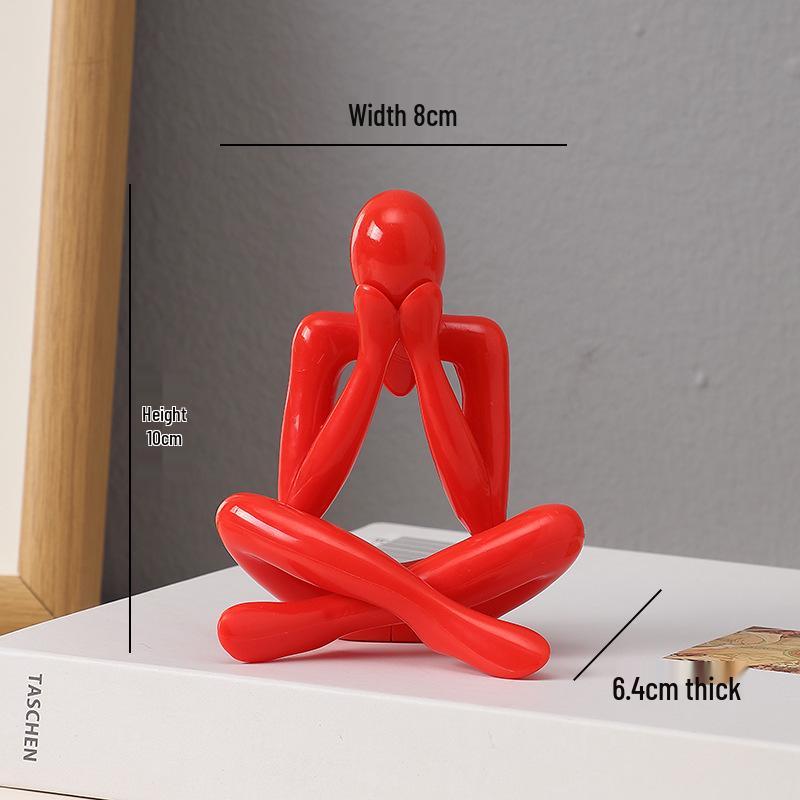 Abstrakte Yoga Denker Ornament: Niedliche Plastikfigur zur Wohnzimmerdekoration