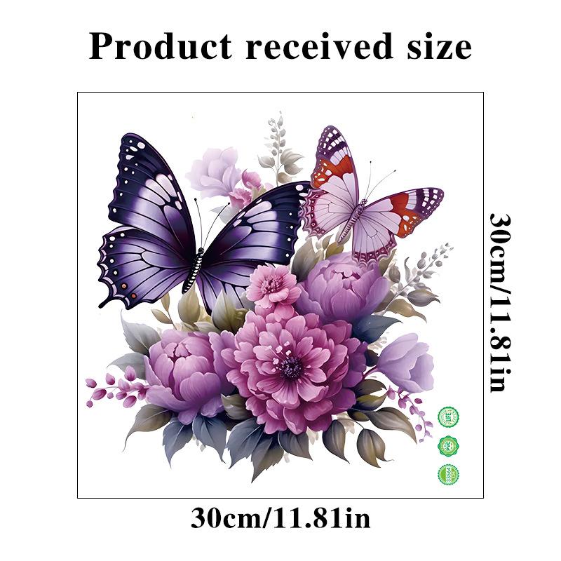 Colorful Butterfly Flowers Plant Wall Stickers Waterproof Bathroom Toilet Sticker