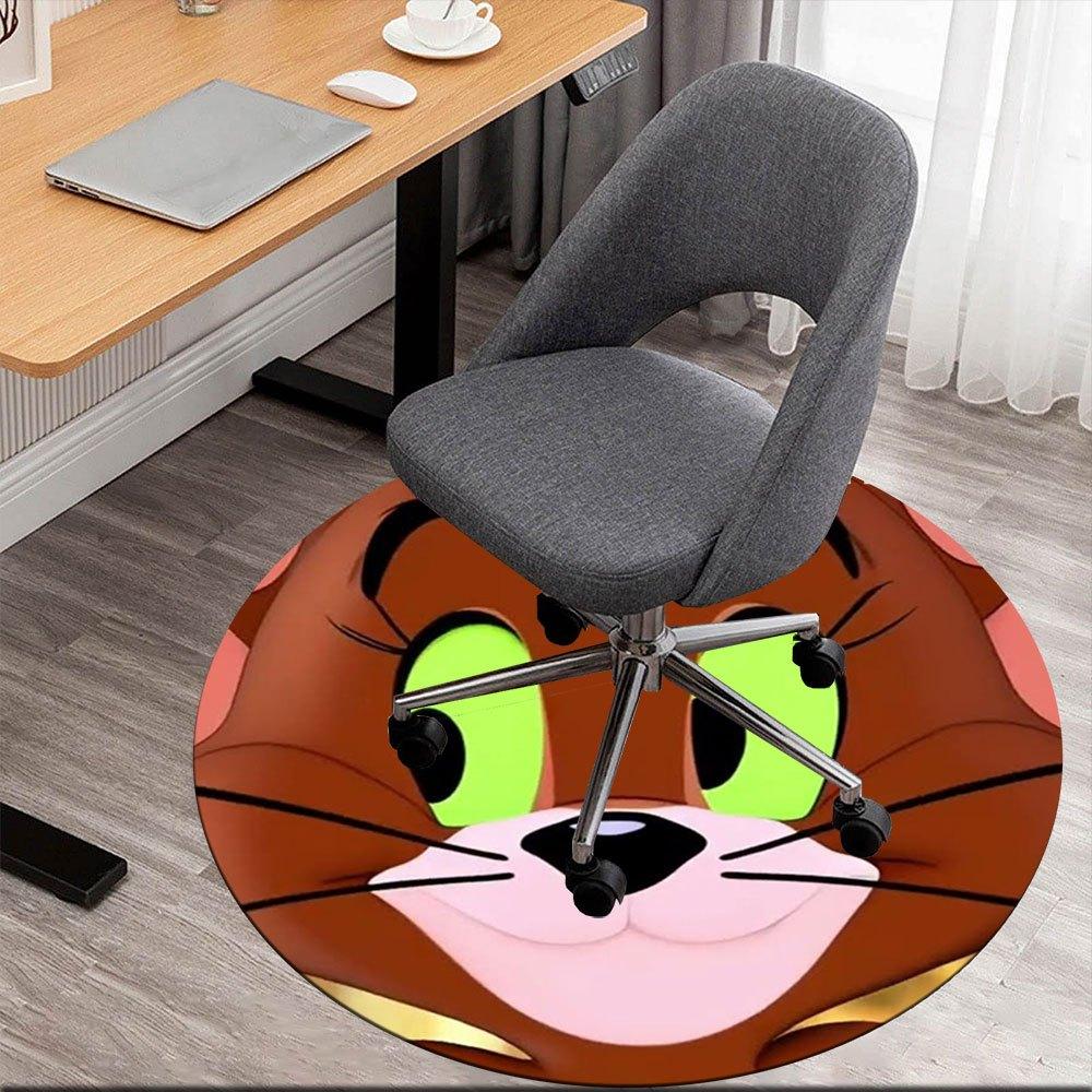 

Tom Cat Face Round StickerRound Non-Slip chair mat chair carpet for office Rugs for Office Decor Gift For Valentine s Day Mother s Day Halloween & Chr 80cm by 80cm