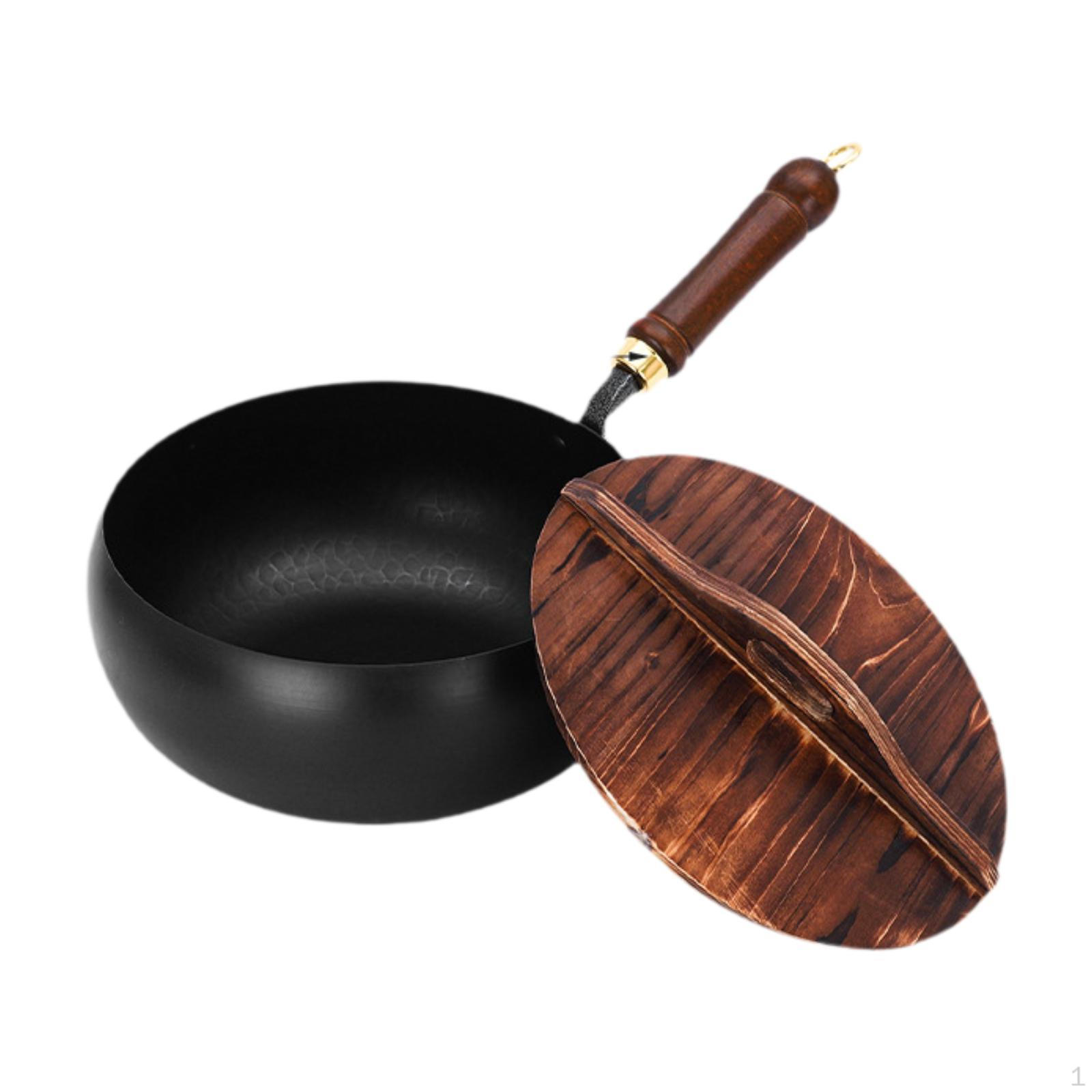 

Китайский хлеб Вок Сковорода для кипячения без палочки Покрытие Индукция Прыжки Круглый Wok Pan with Lid