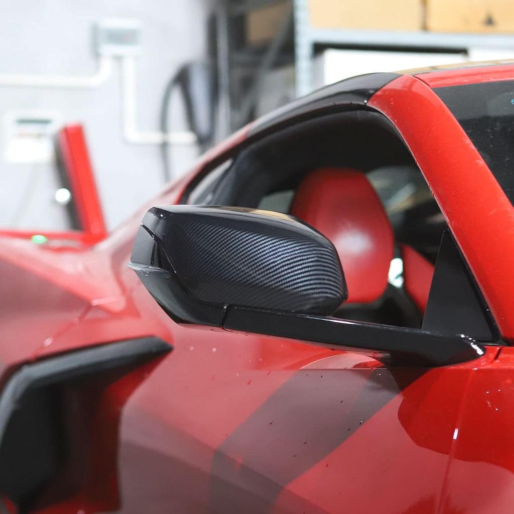 crosselec Carbon Fiber Side Rearview Mirror Guard Cover Trim for Chevrolet Corvette C8 2020-2025