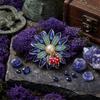 Luxury Retro Flower Brooch with Pearl and Rhinestone Inlay - Elegant Women's Corsage Pin.