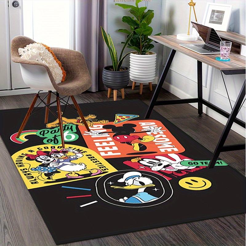 Office Rug Mickey Mouse, Party theme 3D Printed Anti-Slip Rug-Machine Washable for Living Room