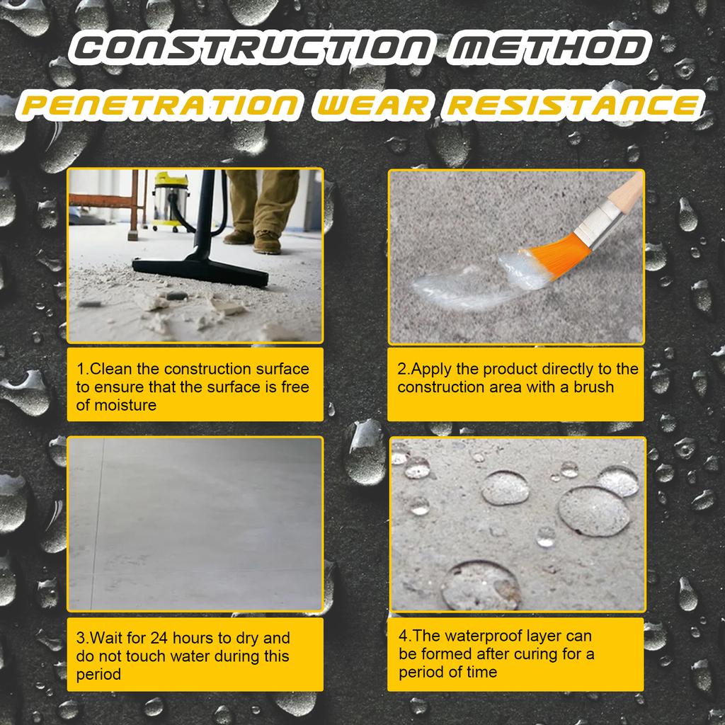 Waterproof Coating Sealant Agent Transparent Glue with Brush Invisible Wall Leak Repair Sealer Multi Surface Application Coating