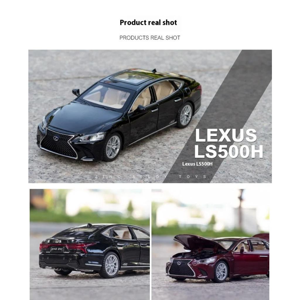 Lexus LS500H Modellauto im Maßstab 1:32, aus Metallguss, mit Sound und Lichteffekten, Sammlerstück, Geschenk für Jungen, ideal für die Inneneinrichtung.