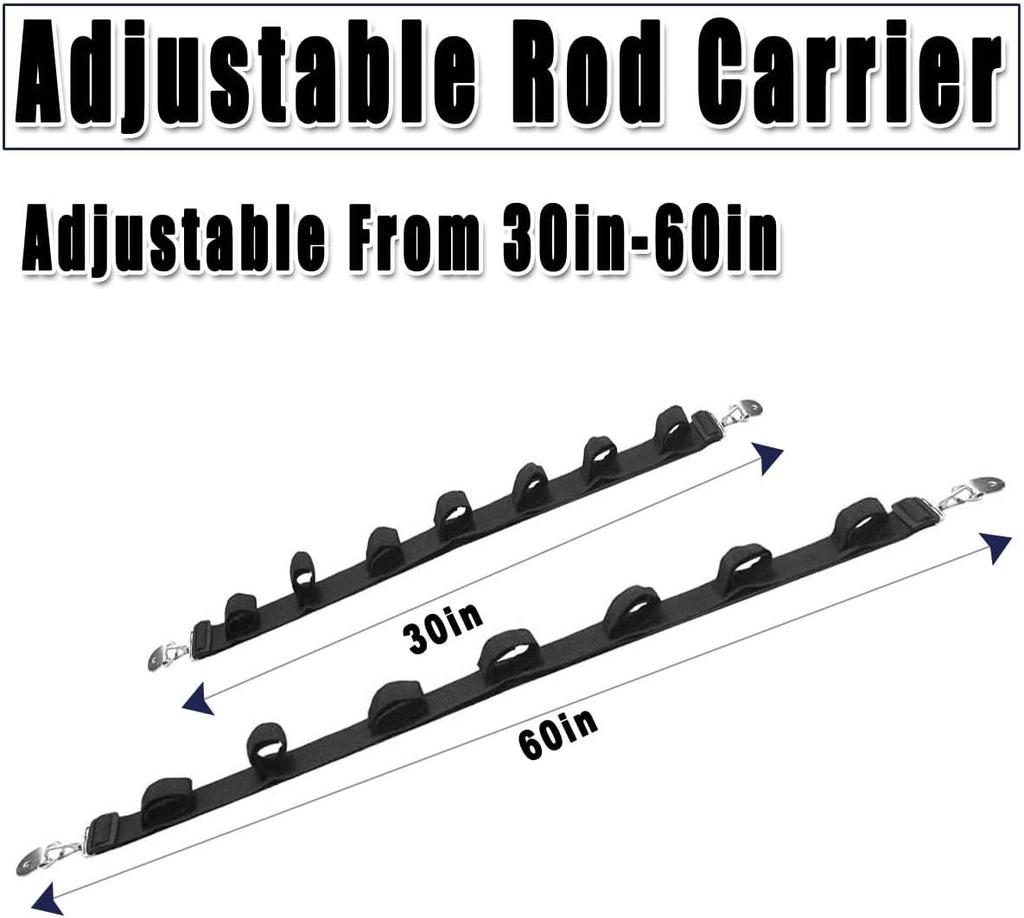 2 Stück Fahrzeug Angeln 7 Rutenhalter Nylon Auto Angelrutenhalter Schwerlast Verstellbarer Angelruten Gurt für SUVs Vans