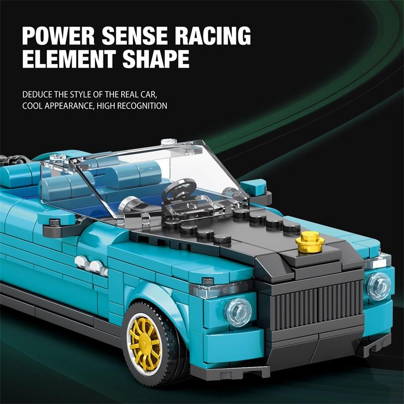 Non-Toxic 417Pcs Retro Luxury Cars Model Building Blocks 1:24 Scale City Convertible Vehicle Car Model Bricks Kids Diy Toys Idea Gifts
