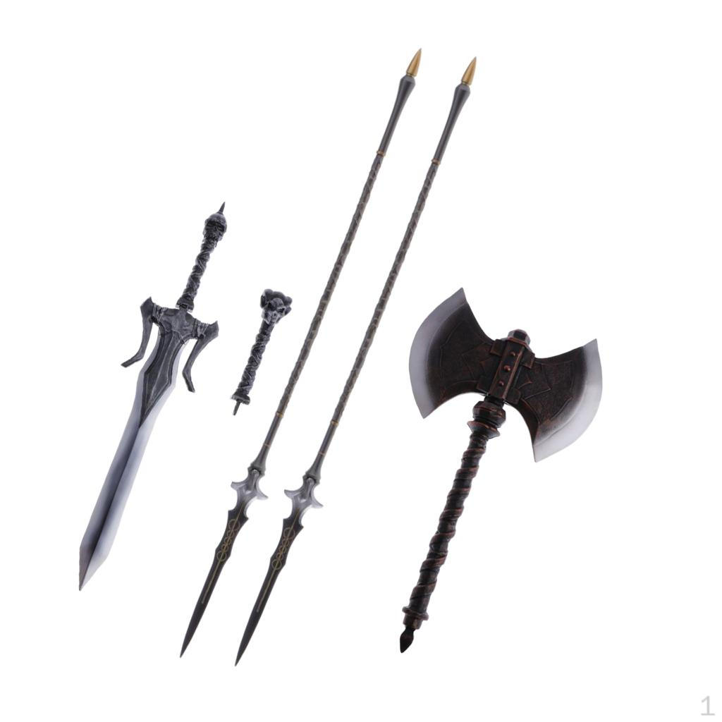 

1:6 Миниатюр Игрушечное Копье Топор Дуэльный Меч для 12-дюймовой Экшн-фигурки Аксессуары