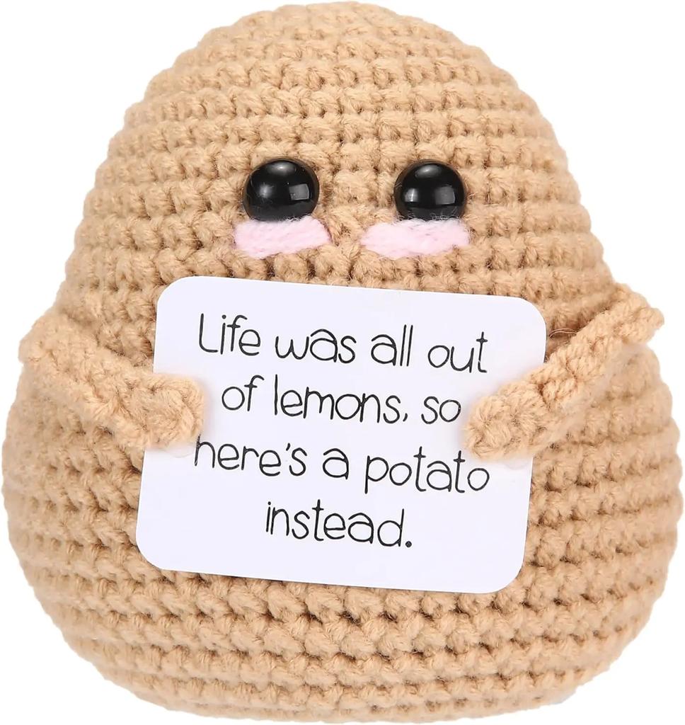 Funny Knit Potato Doll Positive Energy Gift Handmade Jumbo Booty Design Cozy Home Decor Christmas Ornament Room Warming Present