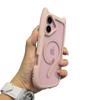 Pink Cat Ears iPhone 16/16 Pro Max Case with Magnetic Cat Tail, Transparent
