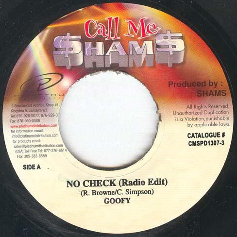 

7inch Record GOOFY No Check NONE 2001 Jamaica Reggae Ska Dub Used