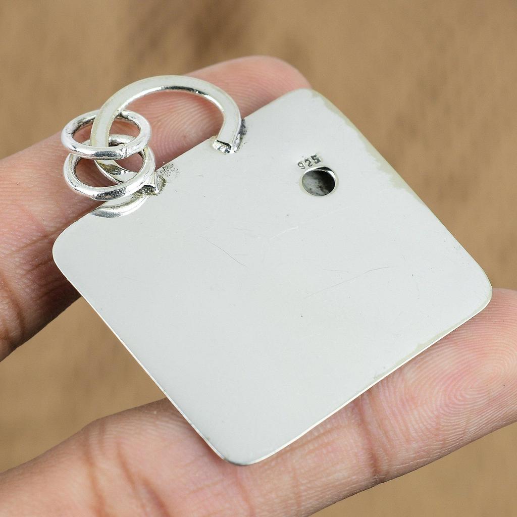 Sterling Silver Natural Howlite No Stone Birthday Crown Chakra Sister Pendant