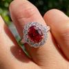 1Pcs Stylish Multi-function Ring with Red Synthetic Zircon, Suitable for Daily Wear