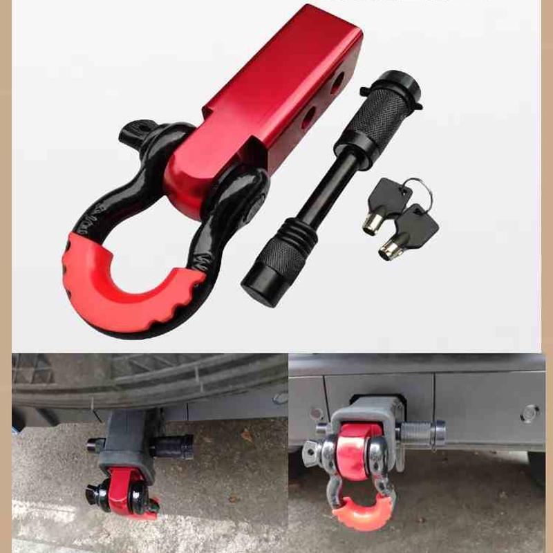 Tow Hitch Receiver 2"15T Break Strength Shackle Hitch Receiver with 3/4 Shackle Towing Accessories for Vehicle Trailer Recovery