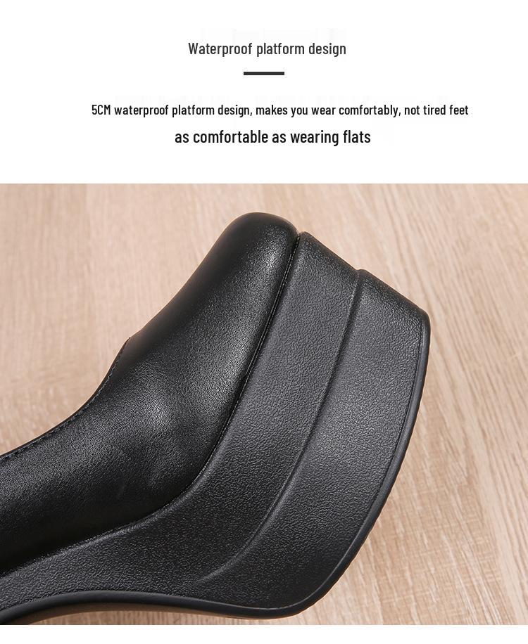 2026 Spring European & American High Chunky Heel Women's Platform Shoes - Waterproof Fashion Show & Banquet Style