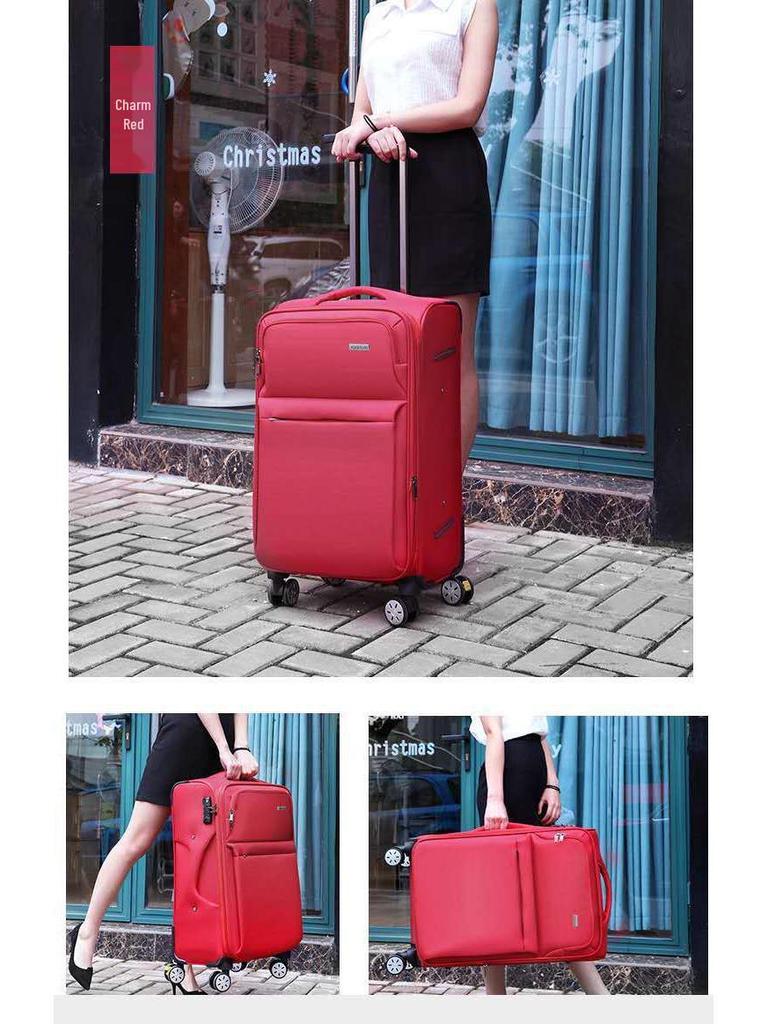 Large Capacity Oxford Cloth Trolley: 20-30 inch Suitcase with Universal Wheels and Password Lock for Men and Women, Ideal for Business Travel.