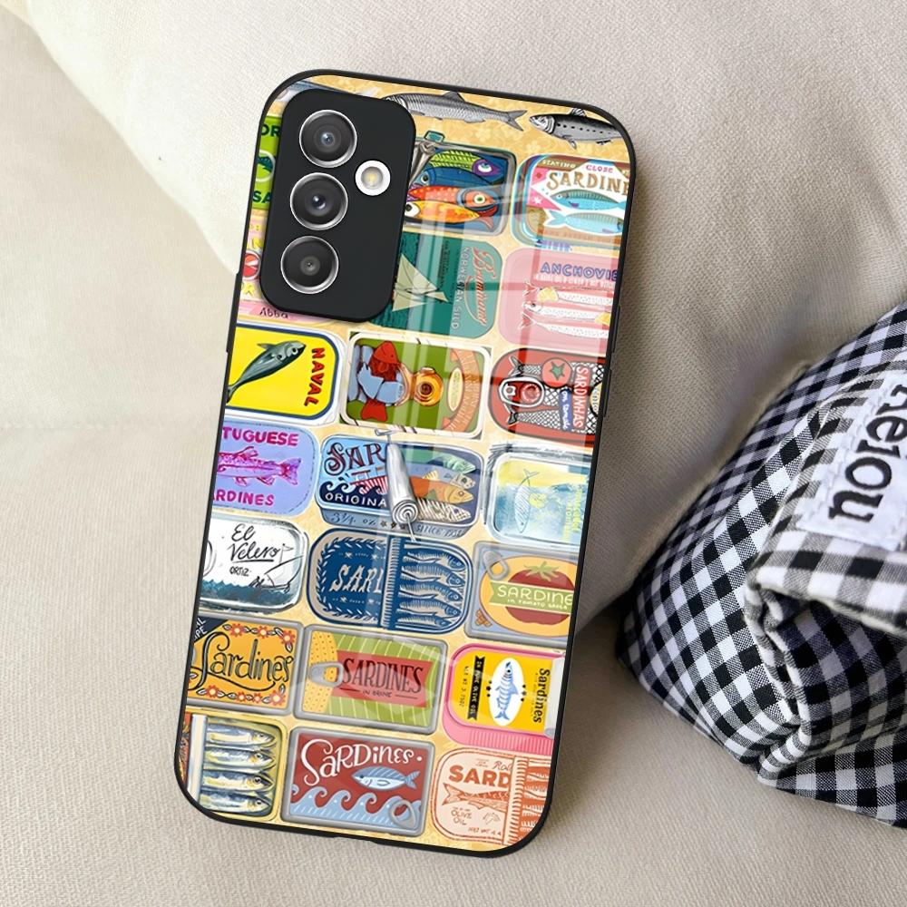 

Sardines Phone Case For Samsung S24 Ultra S23 S22 S25 S20 Fe S21 Plus A54 A34 A24 A53 A13 A16 Glass Cover Samsung s20plus
