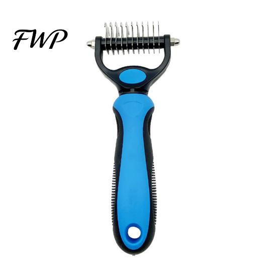 Dog Shedding Comb Pet Grooming Rake Double Sided Stainless Steel Blades Cat Deshedding Tool Undercoat for Dogs Cats Control Dematting Removal Brush